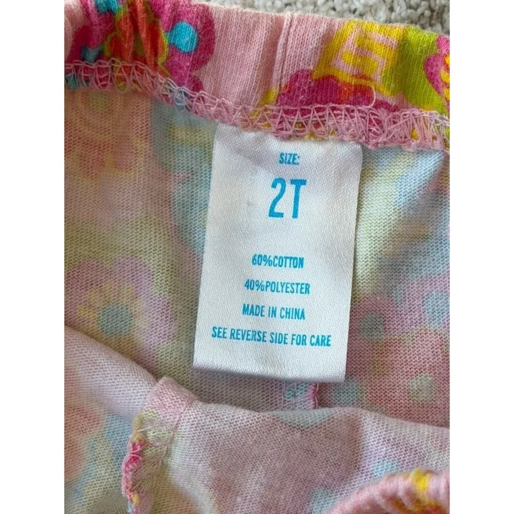 Y2K Pink Floral Girls Shorts Size 2T
